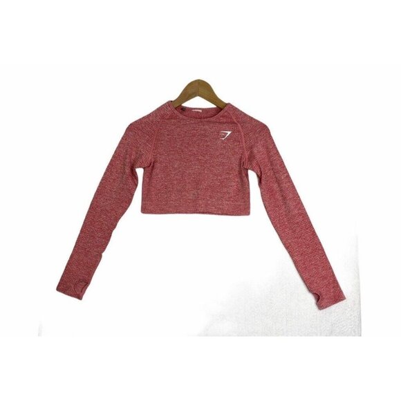 Gymshark Vital Seamless Long Sleeve Crop Top Womens Pullover Thumb Holes XXS New - Picture 1 of 5